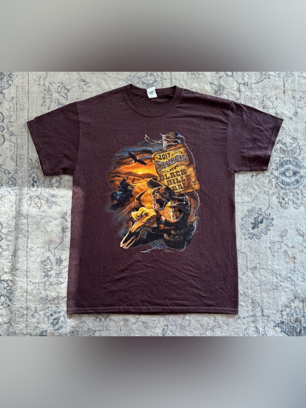 Sturgis 2017 Black Hills Rally Graphic Tee - Men's Maroon Shirt